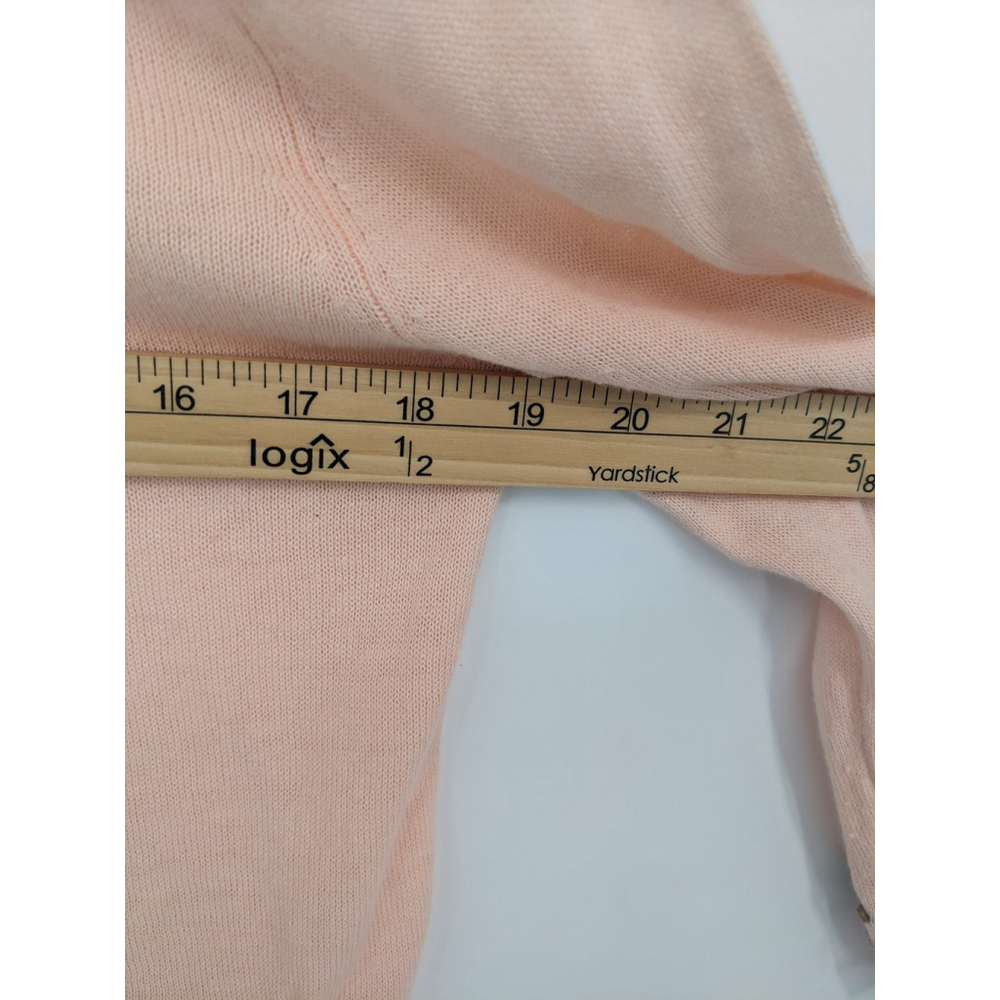 J Jill Sweater Womens Small Pink Floral Embroidered Linen Blend Cardigan Cottage - Picture 11 of 12